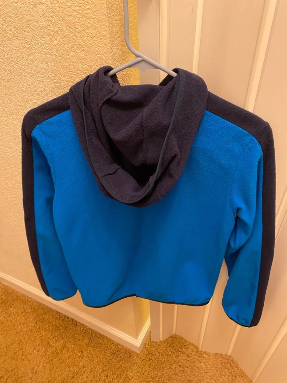 NORTH FACE YOUTH GLACIER JACKET M 10-12 HOODIE & FULL ZIPPER HERO BLUE FLEECE